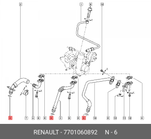 прокладка патрубка турбины!\ Renault 7701060892 RENAULT