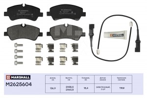 Торм. колодки дисковые задн. Ford Tourneo Custom 12-  Transit VIII 13- M2625604 M2625604 MARSHALL