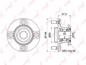 Ступица NISSAN Almera (N16) задняя LYNX WH-1109 LYNXAUTO