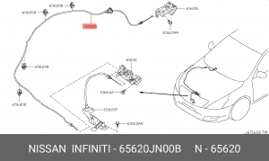 ТРОС ЗАМКА КАПОТА 65620-JN00B NISSAN