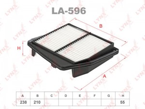 Фильтр воздушный подходит для HONDA Accord IX 2.4 08 LA-596 LA-596 LYNXAUTO