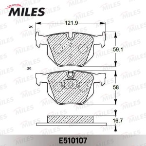 Колодки тормозные задние (Смесь CERAMIC серия PRO) BMW E90/E91/E60/E61/E70/E71 ( E510107 MILES