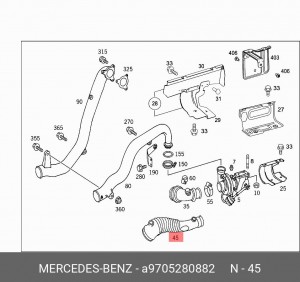 патрубок корпуса воздушного фильтра!\ MB Atego A 970 528 08 82 MERCEDES BENZ