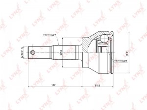 ШРУС наружный INFINITI FX35 (12-) комплект LYNX CO-3698 LYNXAUTO