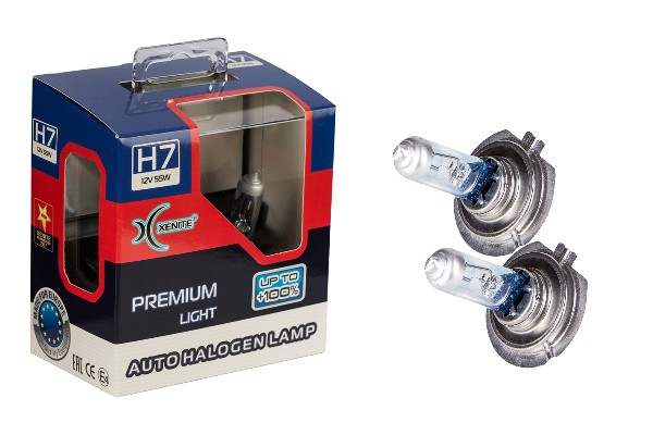 Лампа 12V H7 55W PX26d +100% 3600K бокс (2шт.) Premium XENITE 1007120 XENITE