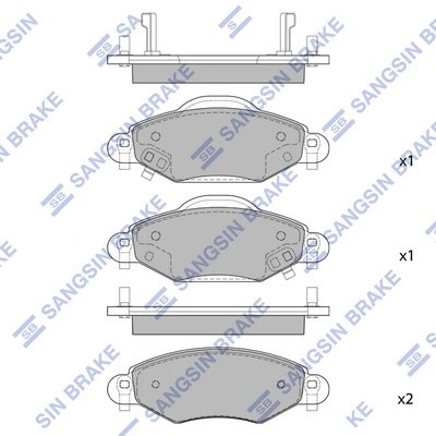 Колодки тормозные TOYOTA Yaris (99-05) передние (4шт.) SANGSIN SP1419 SANGSIN