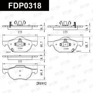 FDP0318 колодки дисковые! передние\ Honda Accord VIII all 03> FDP0318 FAP