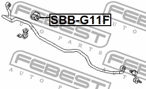 Втулка стабилизатора передняя SUBARU LEGACY B12 04/98-06/03 SSB-G11F SSB-G11F FEBEST
