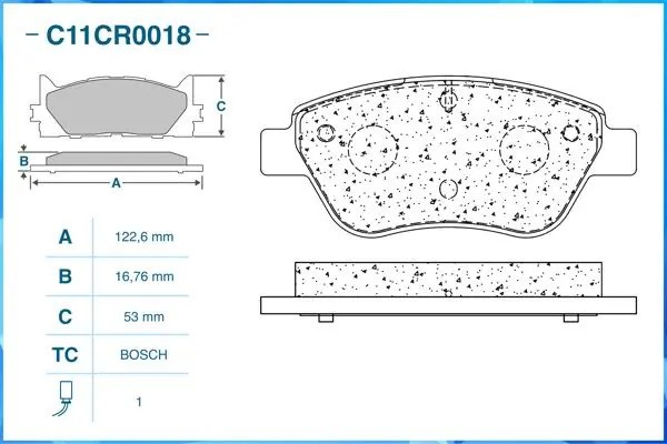 Тормозные колодки передние Low Metallic C11CR0018 C11CR0018 CWORKS