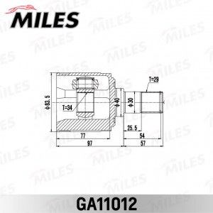 ШРУС внутренний левый HONDA ACCORD CL9 2003-2008 [EU] GA11012 GA11012 MILES