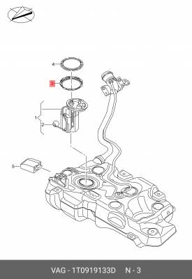 Кольцо уплотнительное SKODA Octavia (01-) насоса топливного OE 1T0 919 133 D VAG
