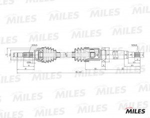 Привод в сборе правый FORD FIESTA/FUSION 1.4TD 01-07 (ABS) (GKN 304538) GC02051 GC02051 MILES