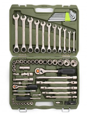 Набор инструмента  77 пр 1/2" и 1/4" с трещоточными ключами /ДЕЛО ТЕХНИКИ/ 620778 DELO TEHNICI