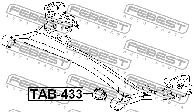 Сайлентблок задн балки TOYOTA YARIS NCP1#/NLP10/SCP10 1999-2005 TAB-433 TAB-433 FEBEST