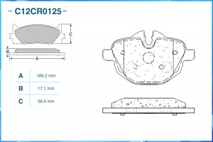 Тормозные колодки задние Low Metallic C12CR0125 C12CR0125 CWORKS