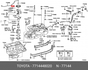 гайка топливного насоса! фиксатор\ Toyota Highlander, Lexus RX270 77144-48020 TOYOTA