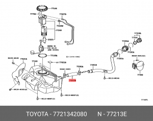 патрубок топливный!\Toyota 77213-42080 TOYOTA