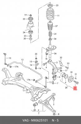 Болт VW Amarok (10-15) AUDI SEAT OE N 906 251 01 VAG