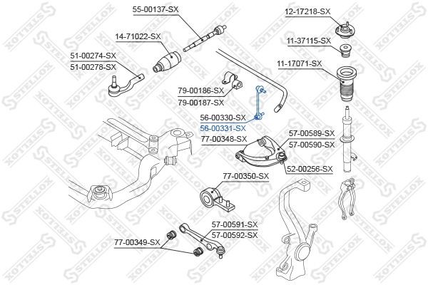 тяга стабилизатора переднего правая!\ Mazda 6 07> 56-00331-SX STELLOX