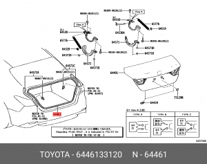 уплотнитель багажника!\ Toyota Camry V70 2.5i 17-21 64461-33120 TOYOTA