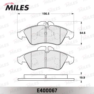 Колодки тормозные передние (без датчика) (Смесь Low-Metallic) MERCEDES SPRINTER  E400067 MILES