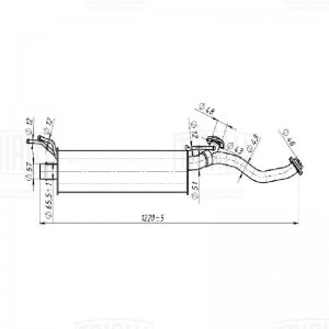 Глушитель Toyota Land Cruiser 100 (98-) 4.7i V8 доп. (алюм. сталь) (EAM 0347) EAM 0347 TRIALLI