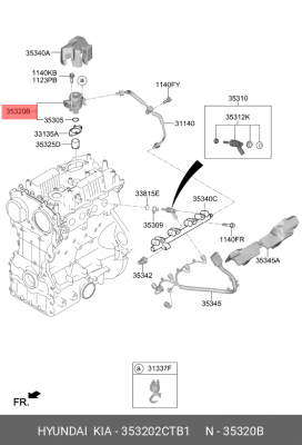 Насос топливный HYUNDAI G70 (18-) KIA Stinger (18-) (2.0TCI/GDI) высокого давлен 353202CTB1 HYUNDAI KIA