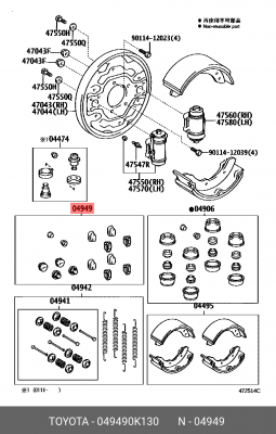 ЗАГЛУШКА РЕЗИНОВАЯ 04949-0K130 04949-0K130 TOYOTA
