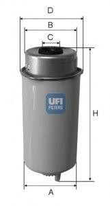 Фильтр топливный дизельный 24.455.00 24.455.00 UFI