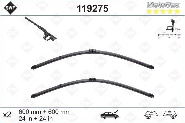 Щетка стеклоочистителя MERCEDES C (W204) 600/600мм комплект Visioflex SWF 119275 SWF