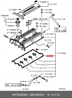 Прокладка крышки клапанной MITSUBISHI Colt,Lancer (-03) MITSUBISHI Colt,Lancer ( MD340535 MITSUBISHI