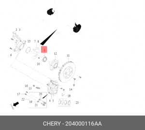 Подшипник ступицы CHERY Tiggo 7 Pro (19-),8 Pro (21-) передней OE 204000116AA CHERY