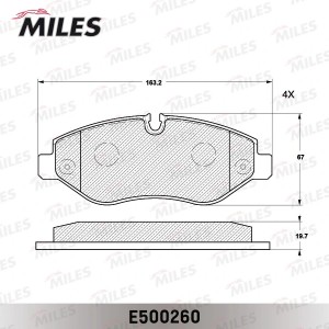 Колодки тормозные передние (Смесь CERAMIC серия PRO) MERCEDES SPRINTER 95/VITO 0 E500260 MILES