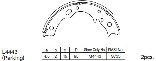 Колодки тормозные барабанные Toyota Dina, Mitsubishi Center 4.0D,5.2D 06- K4443 K4443 MK KASHIYAMA