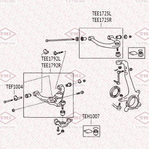 Рычаг передней подвески верхний L TOYOTA Land Cruiser Prado 120,150 02- TEE1725L TEE1725L TATSUMI