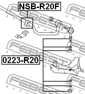Втулка стабилизатора передняя NISSAN TERRANO II R20 1993-2006 NSB-R20F NSB-R20F FEBEST