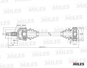 Привод в сборе левый/правый BMW E36/E46 1.6-2.0 (ABS) (GKN 300645) GC00016 GC00016 MILES