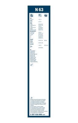 Щетка стеклоочистителя N63 Twin 600мм каркасн. 3 397 018 966 BOSCH