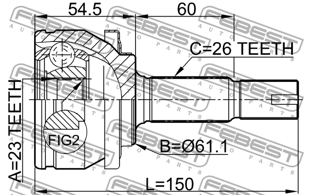 ШРУС 0110-ZZE150 0110-ZZE150 FEBEST