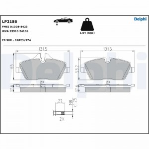 LP2186 колодки дисковые п.\ BMW 1-Series E87 1.6i/1.8D 04> LP2186 DELPHI