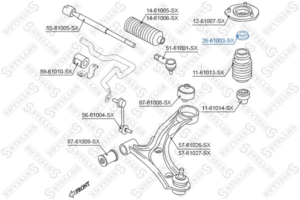 601 1603 [4174260G00] !подшипник опоры аморт.\ Suzuki Liana RH 01>/Baleno SY 95> 26-61003-SX STELLOX