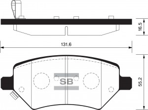 Колодки тормозные CHERY M11 (10-) передние (4шт.) SANGSIN SP2134 SANGSIN