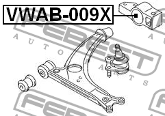 Сайлентблок рычага задний без кроншт VW PASSAT 06-15 VWAB-009X VWAB-009X FEBEST