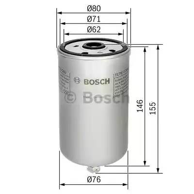 Фильтр топливный со сливом M16x1,5; MAN ENGINES D02-Serie, D08-Serie;  MAN TRUCK 1 457 434 447 BOSCH