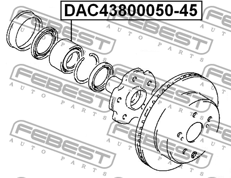Подшипник ступицы TOYOTA Mark 2,Chaser LEXUS GS300 задней комплект FEBEST DAC43800050-45 FEBEST