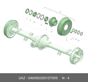 Барабан тормозной УАЗ-3151,3741 (ОАО УАЗ) 046900350107095 UAZ UAZ