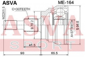 ШРУС НАРУЖНЫЙ 37x70x30 [12] ME164 ME-164 ASVA