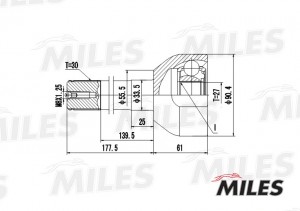 ШРУС наружный TOYOTA LAND CRUISER/HILUX 2.0-4.2 84- (GKN 301095) GA20493 GA20493 MILES