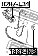 Ролик обводной OPEL ASTRA J 2010-2015 1888-INS 1888-INS FEBEST