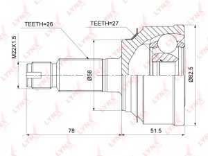 к-т ШРУС наружн.!\ Honda Freed 1.5 09> CO-3878 LYNXAUTO